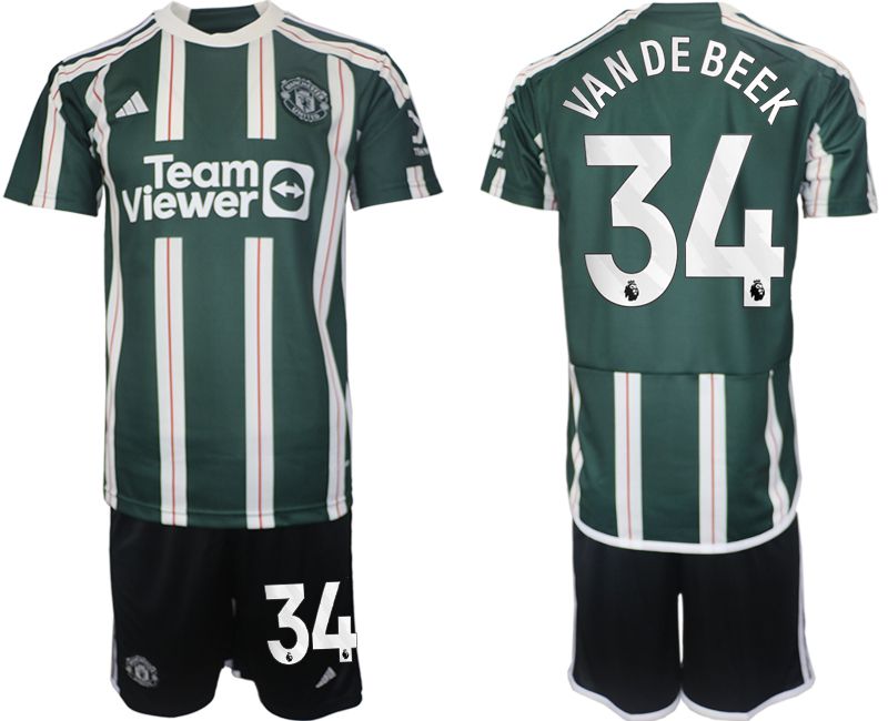 Men 2023-2024 Club Manchester United away green #34 Soccer Jersey
